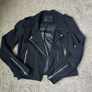 Black knit moto jacket